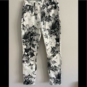 7 for all mankind black and white floral jean